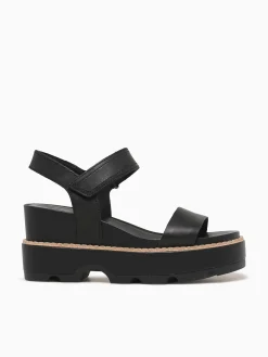 Discount SOREL joanie iv y strap blk sea salt leather Black