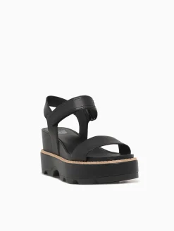Discount SOREL joanie iv y strap blk sea salt leather Black