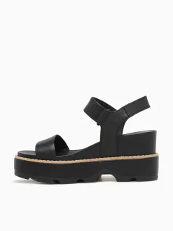 Discount SOREL joanie iv y strap blk sea salt leather Black