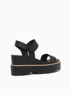 Discount SOREL joanie iv y strap blk sea salt leather Black