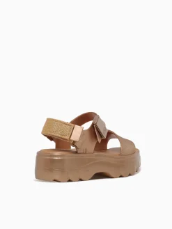 Outlet Melissa kick off sandal metal jelly Gold