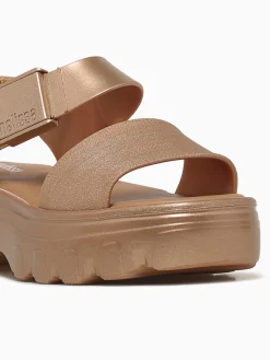 Outlet Melissa kick off sandal metal jelly Gold