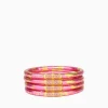 Fashion BuDhaGirl koi rose all weather bangles (awb) - set of 4 Pink