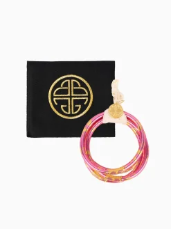 Fashion BuDhaGirl koi rose all weather bangles (awb) - set of 4 Pink