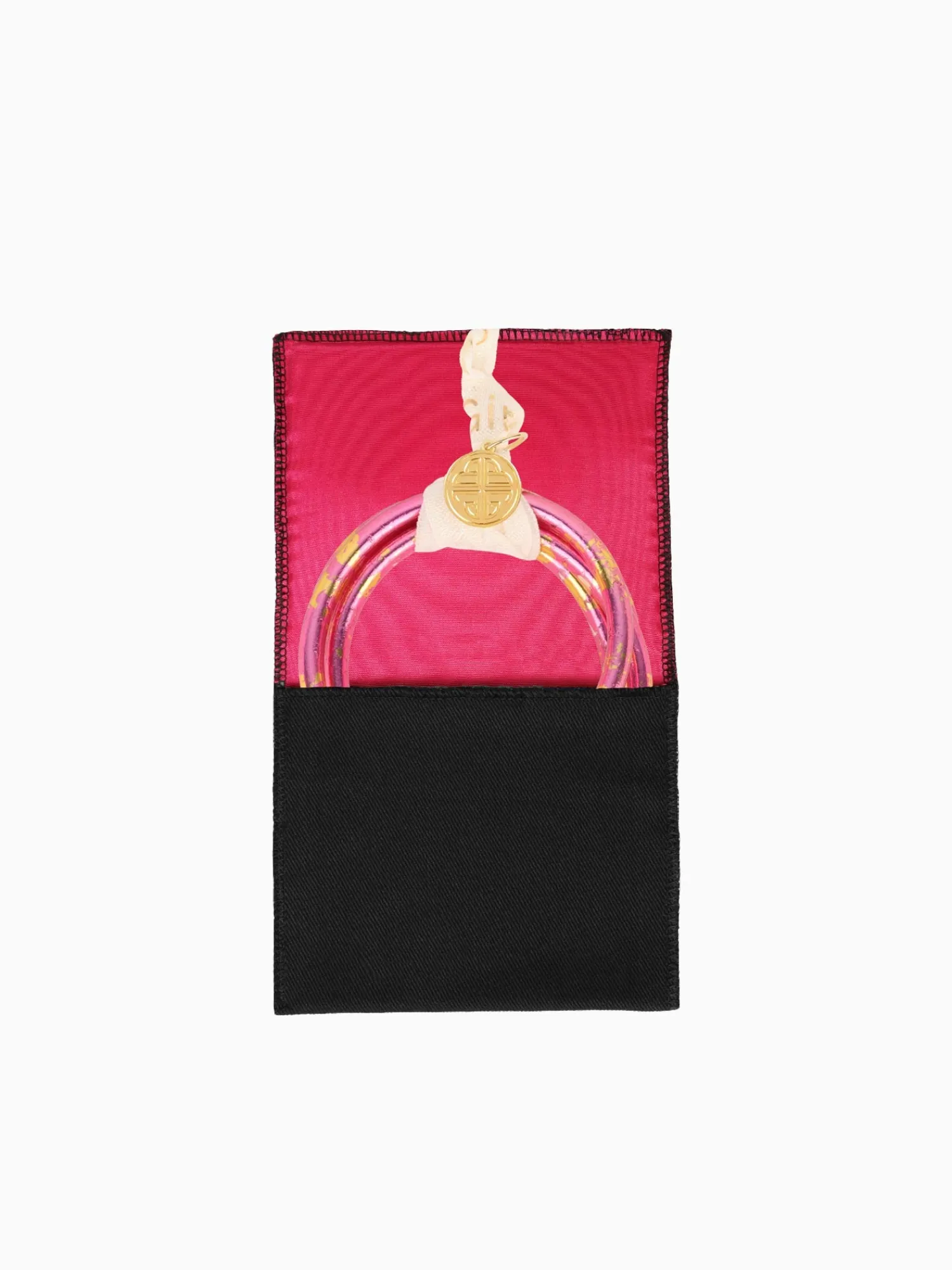 Fashion BuDhaGirl koi rose all weather bangles (awb) - set of 4 Pink
