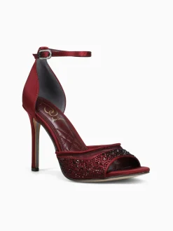 Online Sam Edelman krissa french burgundy satin Dark Red