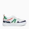New Lacoste l 002 wht grn leather Multi