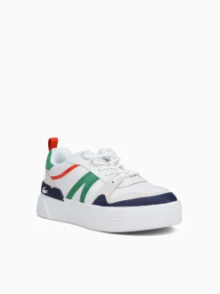 New Lacoste l 002 wht grn leather Multi