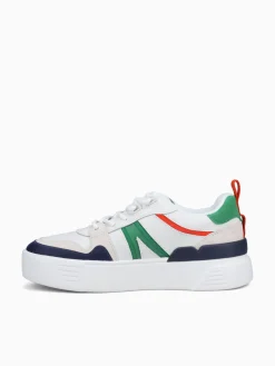 New Lacoste l 002 wht grn leather Multi