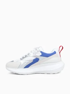 Discount Lacoste l003 evo wht red blu textile suede White