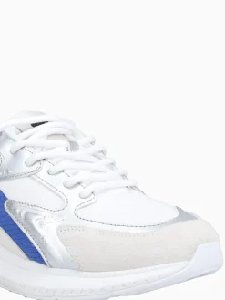 Discount Lacoste l003 evo wht red blu textile suede White