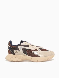 New Lacoste l003 neo brw lt brw textile Brown