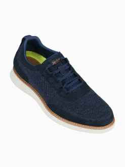 Outlet Florsheim launch knit elastic lace knit nubuc Navy