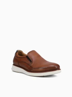 Discount Florsheim launch moc toe slip on nvy leathe Cognac