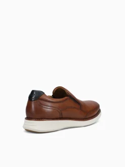 Discount Florsheim launch moc toe slip on nvy leathe Cognac