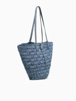 Sale Sam Edelman layla floral fan tote denim Blue