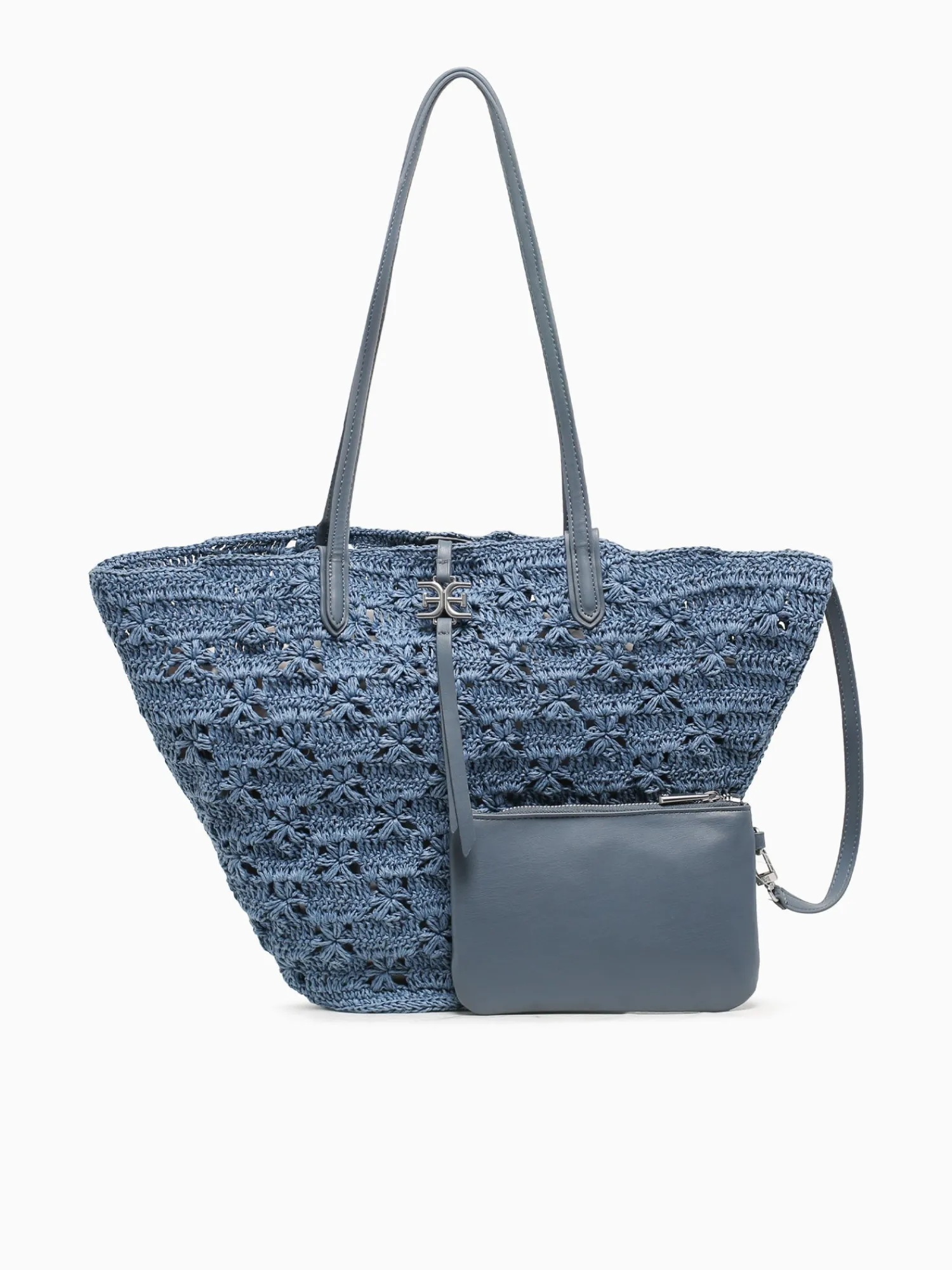 Sale Sam Edelman layla floral fan tote denim Blue