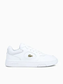 Hot Lacoste lineset wht gold leather White