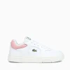 Hot Lacoste lineset wht pink leather White