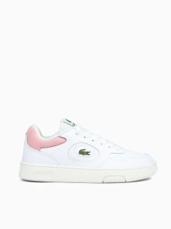 Hot Lacoste lineset wht pink leather White