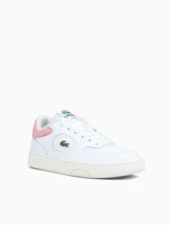 Hot Lacoste lineset wht pink leather White