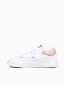 Hot Lacoste lineset wht pink leather White