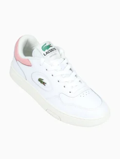 Hot Lacoste lineset wht pink leather White