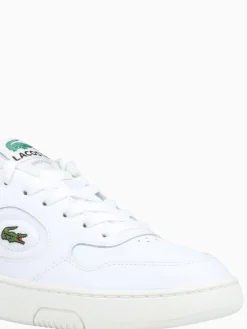 Hot Lacoste lineset wht pink leather White