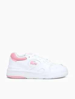 New Lacoste lineshot wht ltpnk leather White