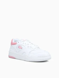 New Lacoste lineshot wht ltpnk leather White