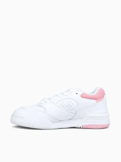 New Lacoste lineshot wht ltpnk leather White