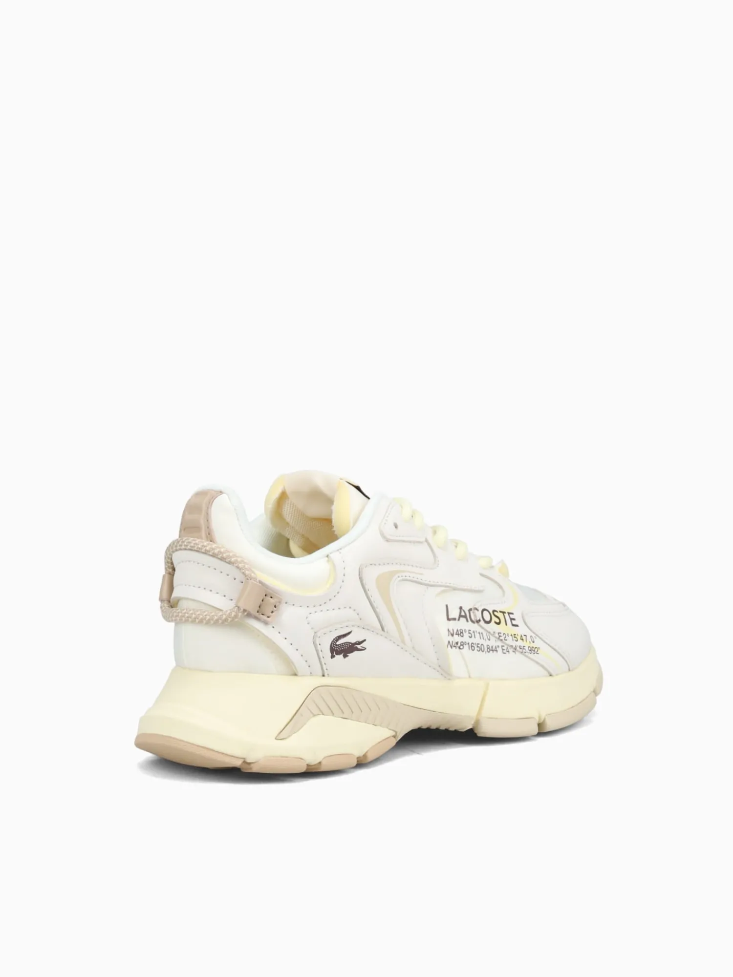 New Lacoste l003neo off wht lt brn leather Off White