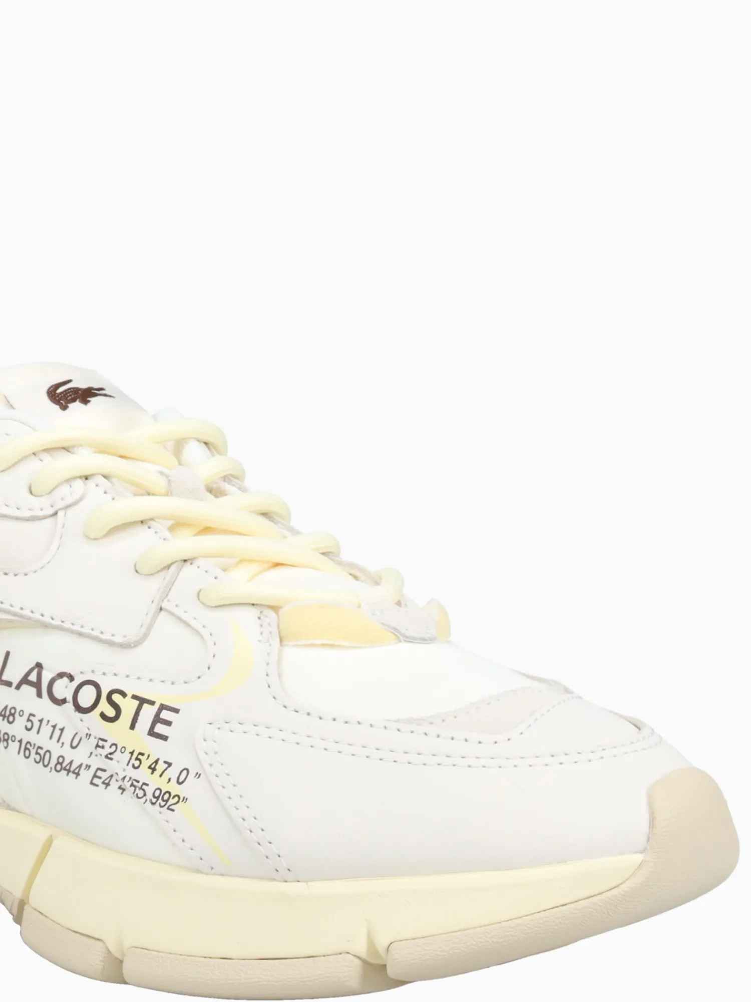 New Lacoste l003neo off wht lt brn leather Off White