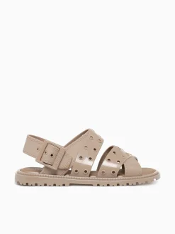 Hot Melissa lock sandal clear silver jelly Taupe