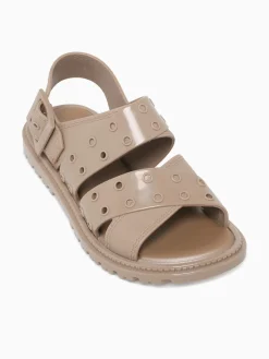Hot Melissa lock sandal clear silver jelly Taupe
