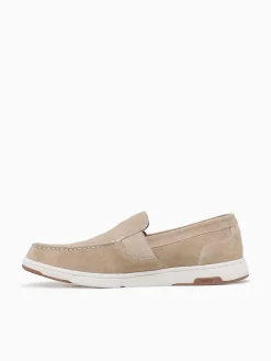 Fashion Nunn Bush luca suede moc toe stone suede Natural