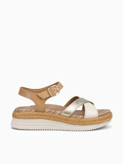 Fashion VIONIC mar camel gold leather Cognac