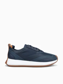 Outlet Wolf & Shepherd marathon trainer white leather Navy