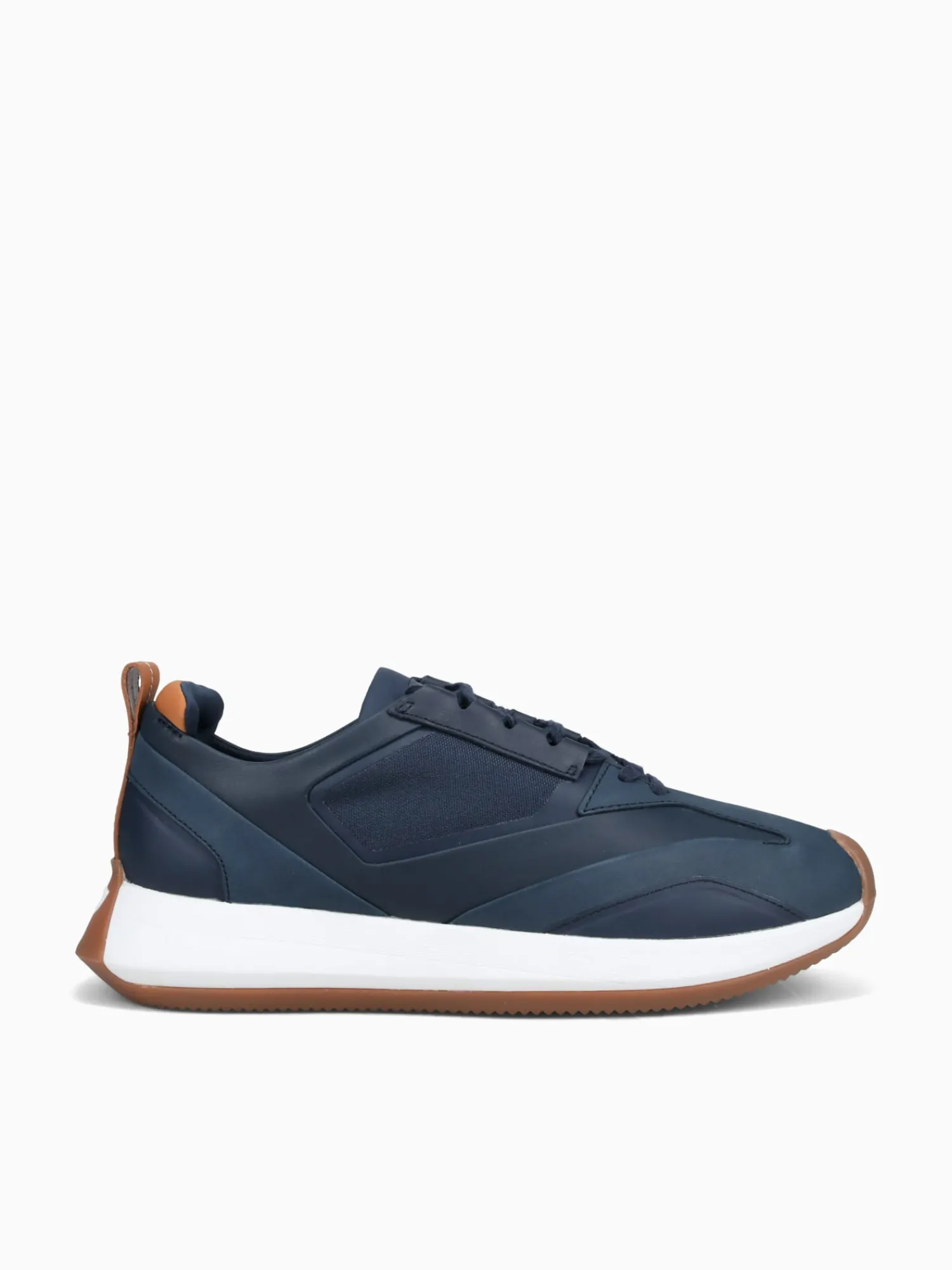 Outlet Wolf & Shepherd marathon trainer white leather Navy