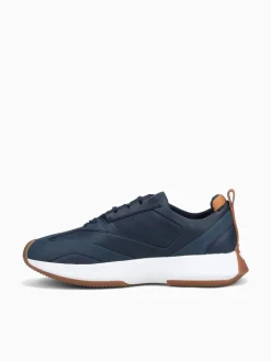 Outlet Wolf & Shepherd marathon trainer white leather Navy