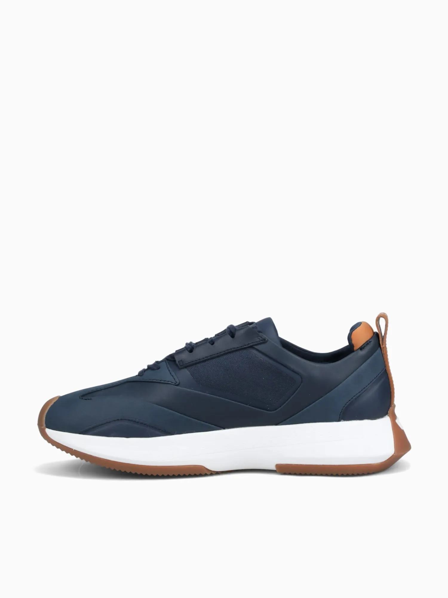 Outlet Wolf & Shepherd marathon trainer white leather Navy