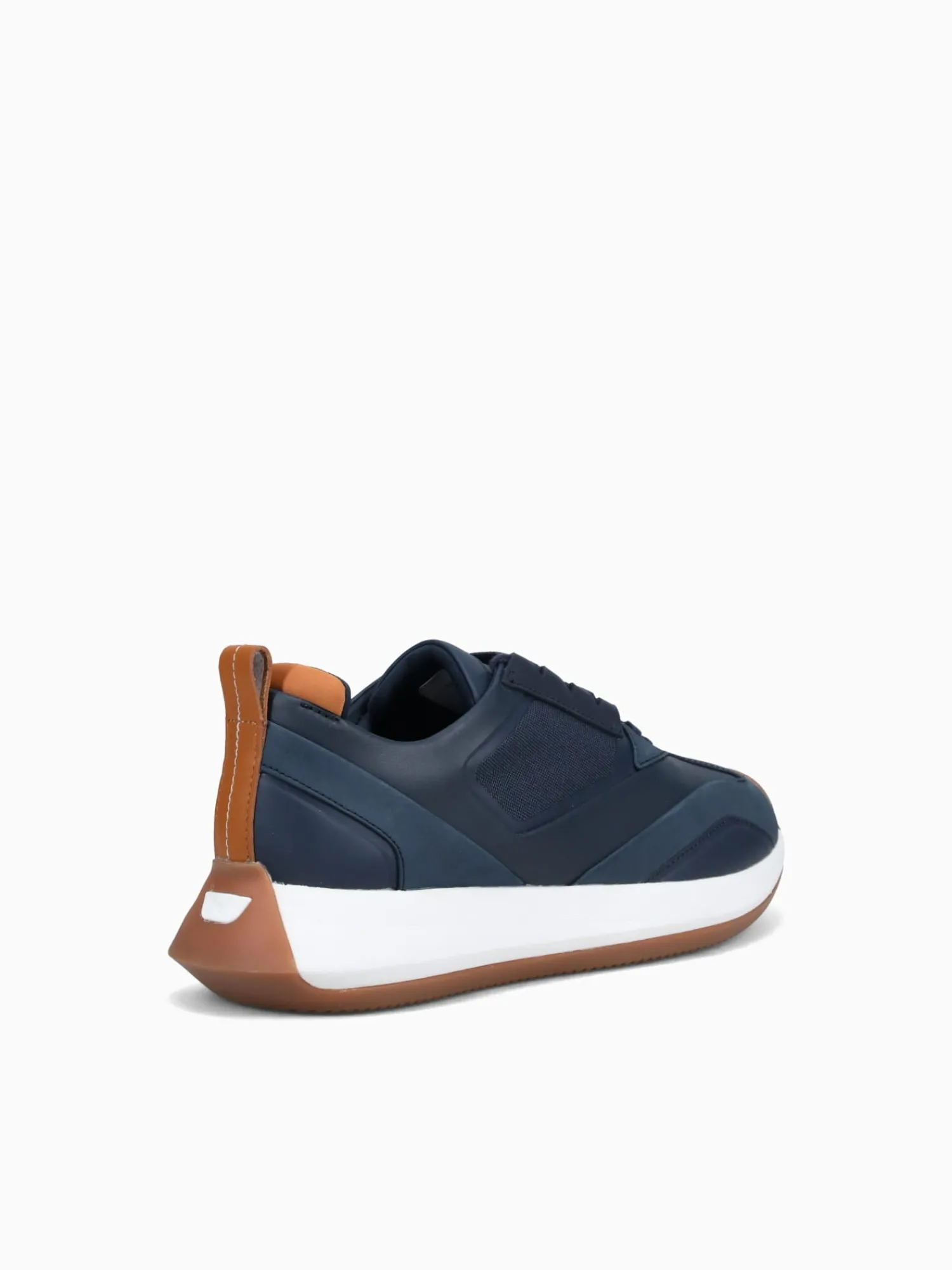 Outlet Wolf & Shepherd marathon trainer white leather Navy