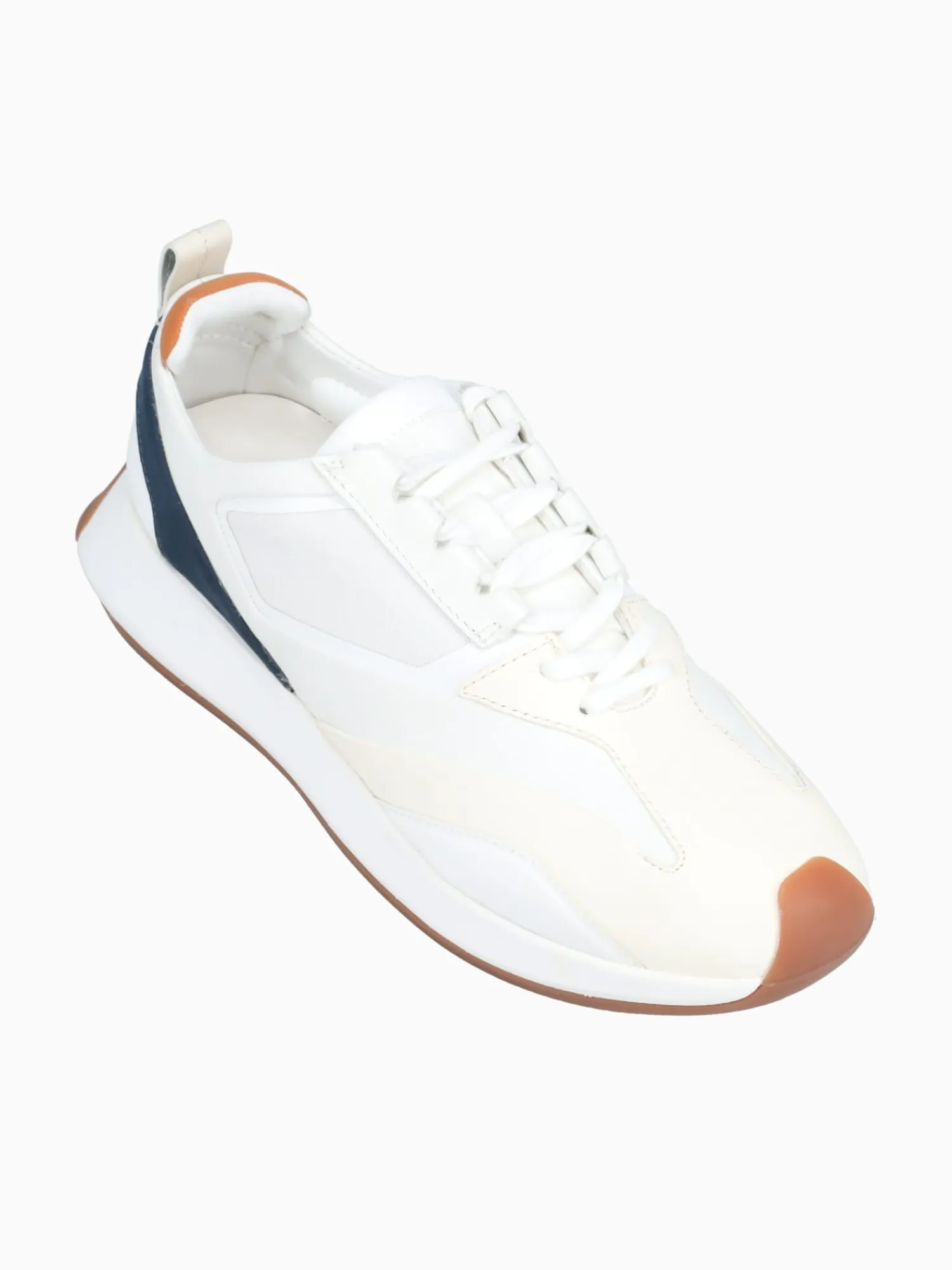 Clearance Wolf & Shepherd marathon trainer leather White