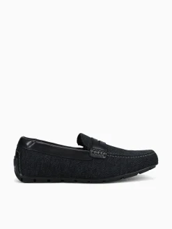 Fashion Florsheim motor knit moc toe peny blk blk knit smo Black