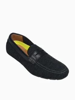 Fashion Florsheim motor knit moc toe peny blk blk knit smo Black