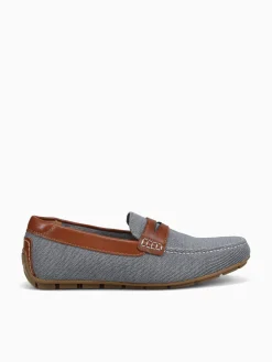 Hot Florsheim motor knit moc toe peny cognac knit Grey