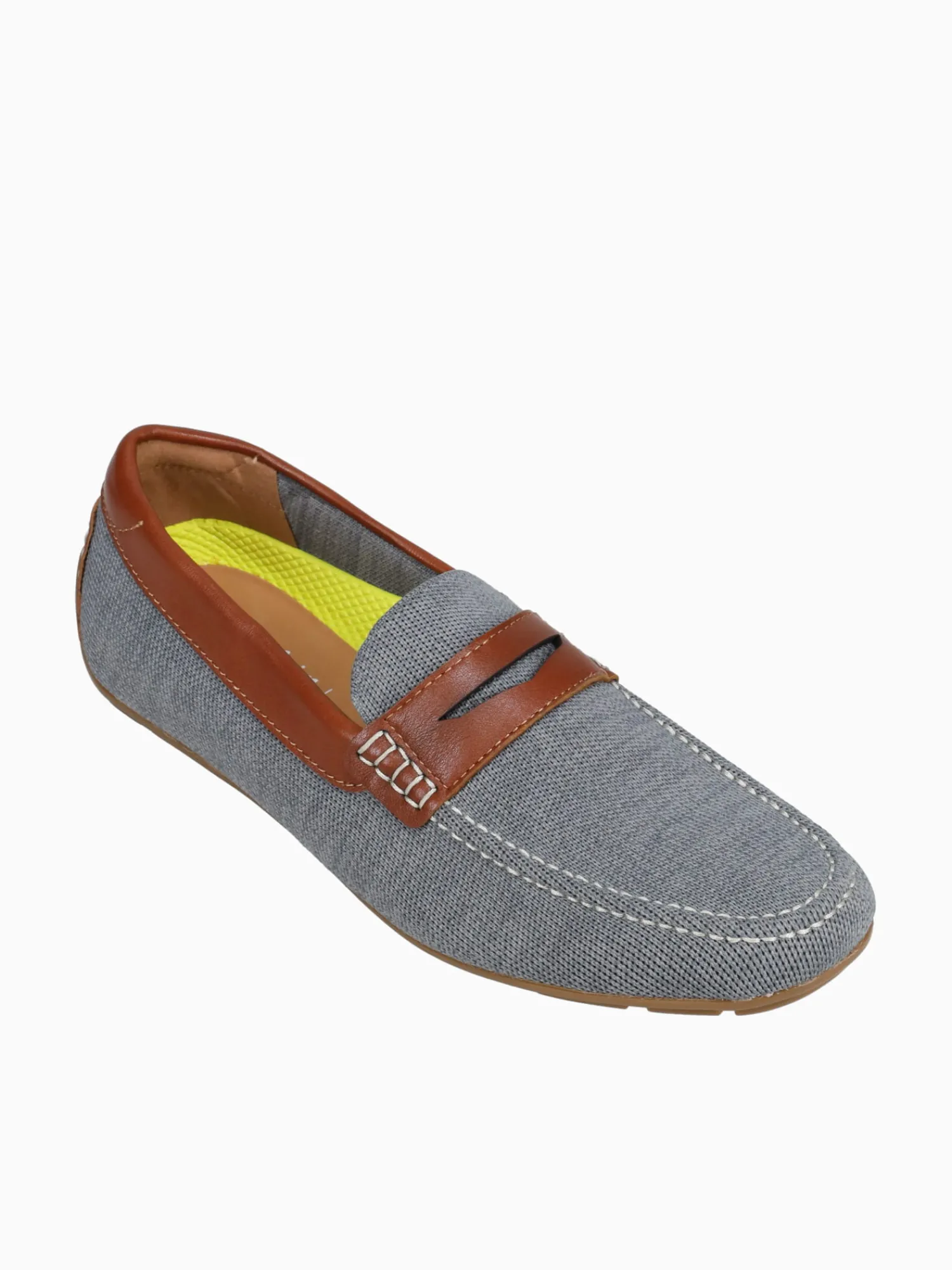 Hot Florsheim motor knit moc toe peny cognac knit Grey