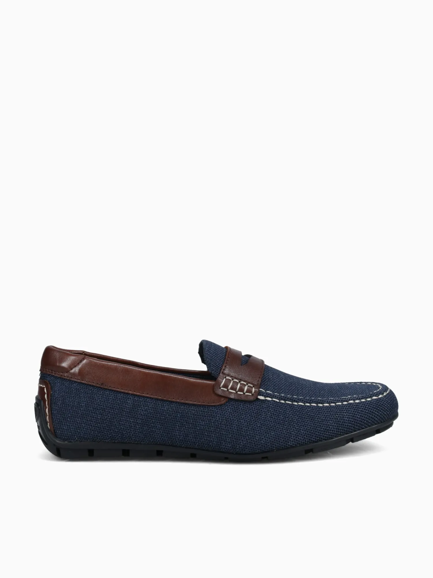 Fashion Florsheim motor knit moc toe peny brown knit Navy