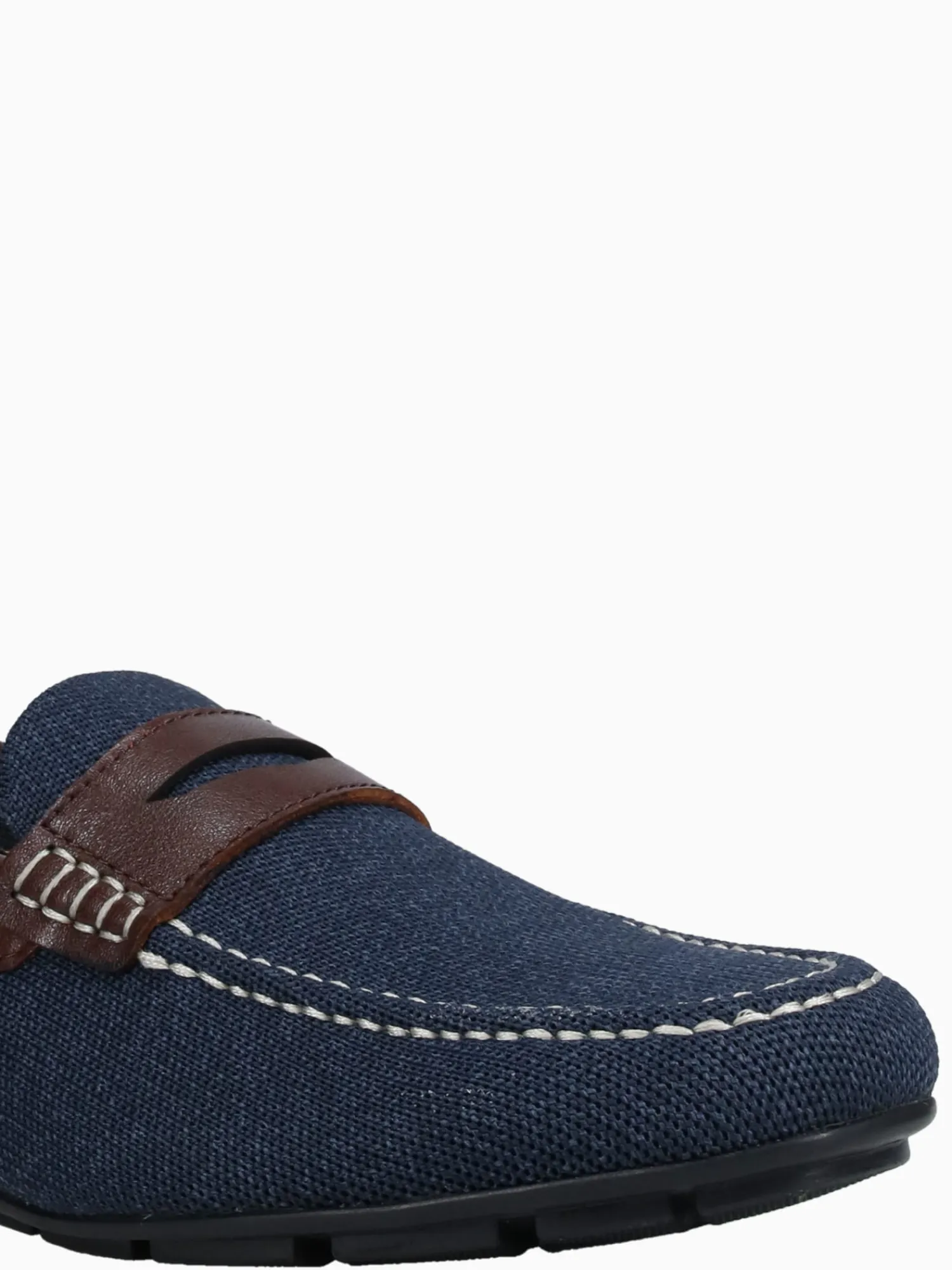 Fashion Florsheim motor knit moc toe peny brown knit Navy