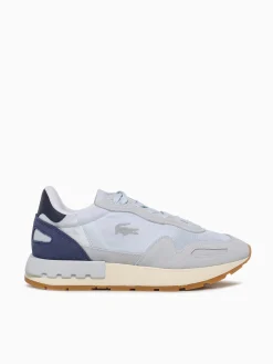 New Lacoste partner ltblu dkblu nylon suede Blue